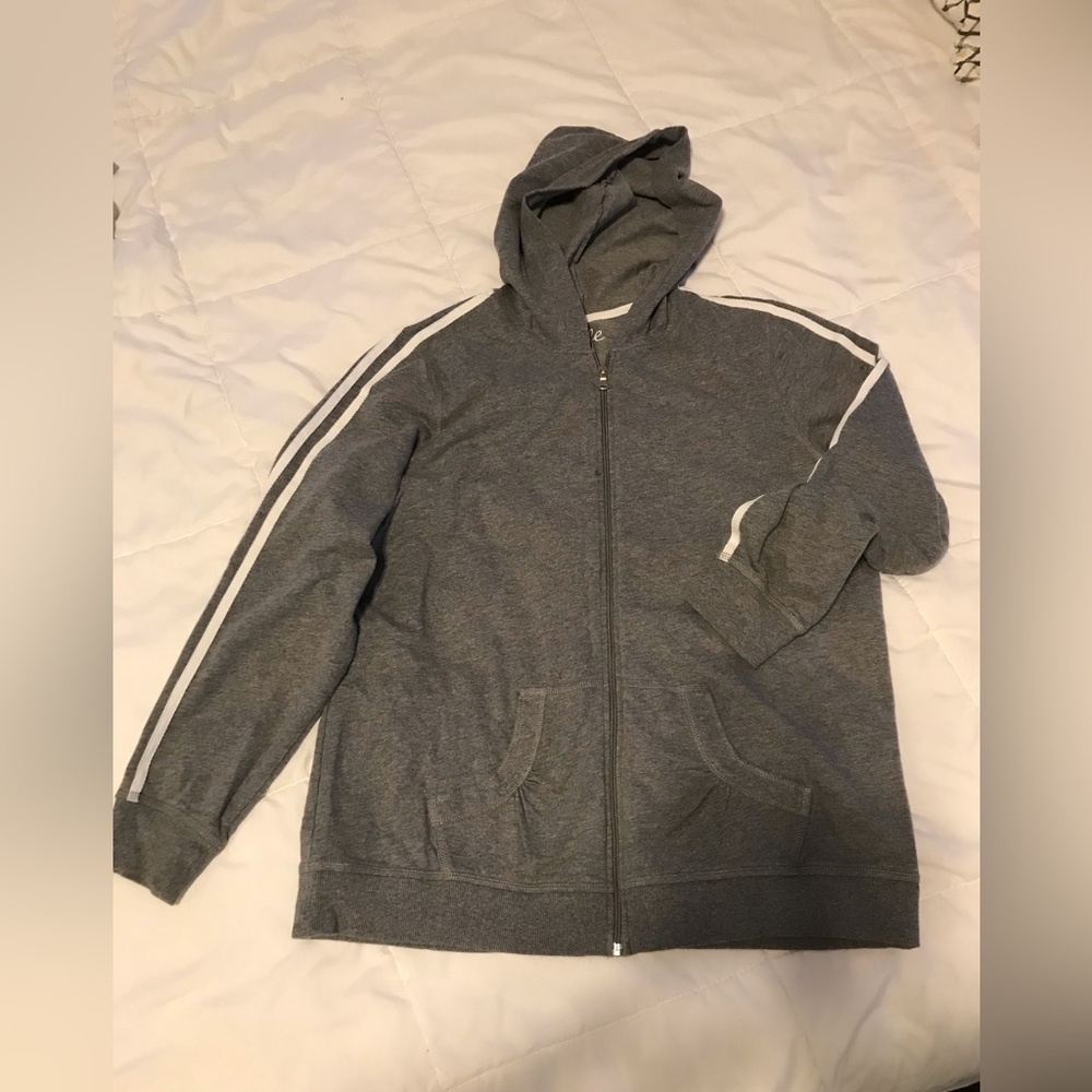 Made for life grey jacket with white athletic stripes, xl C